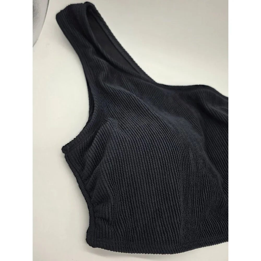 Michael Michael Kors Women One Piece Swimsuit Size 12 Black One Shoulder Cut Out